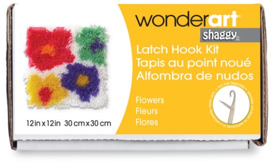 Picture of Shaggy Latch Hook Kit 12"X12" Flowers