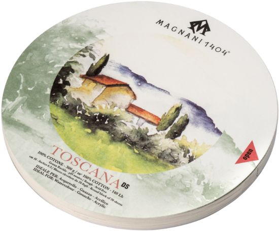Picture of Magnani Aquarello Toscana Round Water Color Block 6.3" White 20 Sheets