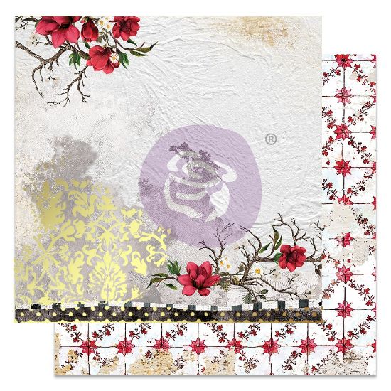 Picture of Magnolia Rouge Double-Sided Cardstock 12"X12"-A Little Damask