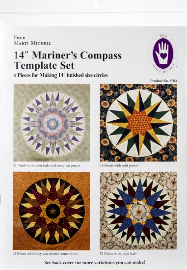Picture of Marti Michell 14" Mariner's Compass Template 6pcs W/Instruction Booklet