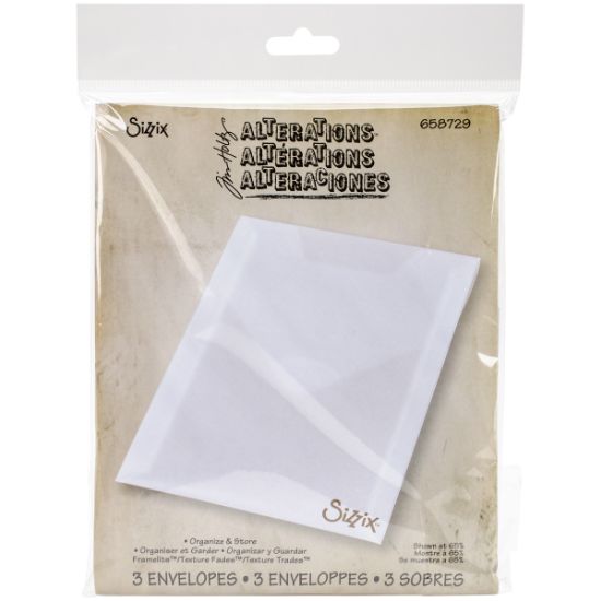 Picture of Sizzix Plastic Storage Envelopes 3/Pkg By Tim Holtz For Dies & Stamps
