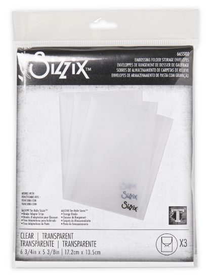 Picture of Sizzix Plastic Storage Envelopes 3/Pkg By Tim Holtz-For Embossing Folders