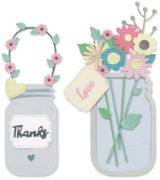 Picture of Sizzix Thinlits Dies By Lisa Jones 17/Pkg Jar Of Flowers