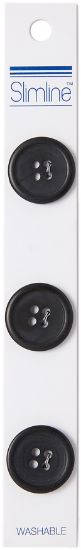 Picture of Slimline Buttons Series 1 Black 4-Hole 3/4" 3/Pkg