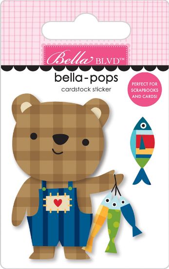 Picture of Lake Life Bella-Pops 3D Stickers-Bearly Fishing