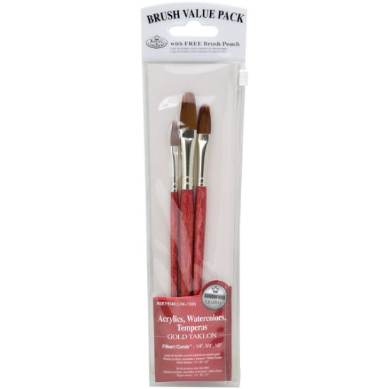 Picture of Taklon Filbert Comb Brush Set 3/Pkg