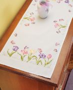 Picture of Stamped Embroidery Dresser Scarf 14"X35" Tulip Garden