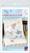 Picture of Stamped White Quilt Crib Top 40"X60" Praying Bear & Friends