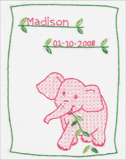 Picture of Stamped White Sampler 8"X10" Elephant