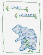 Picture of Stamped White Sampler 8"X10" Elephant