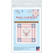 Picture of Stamped White Wall Or Lap Quilt 36"X36" God Bless America