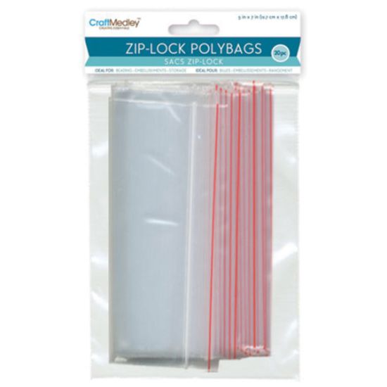 Picture of Ziplock Polybags 20/Pkg 5"X7" Clear