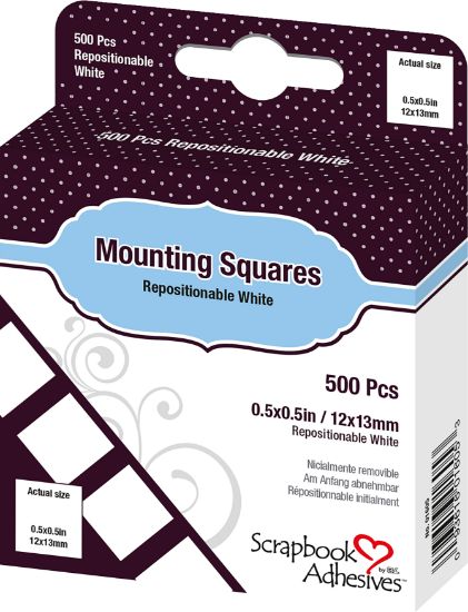 Picture of Scrapbook Adhesives Mounting Squares 500/Pkg Repositionable, White, .5"X.5"