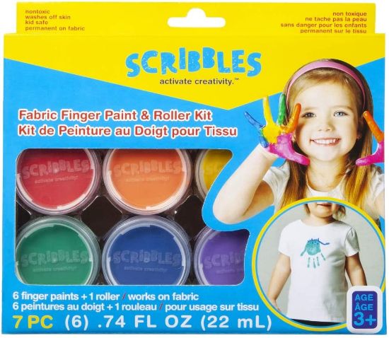 Picture of Scribbles Fabric Finger Paint & Roller Kit Rainbow
