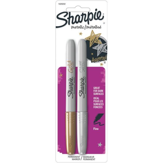 Picture of Sharpie Metallic Fine Point Permanent Markers 2/Pkg Gold & Silver