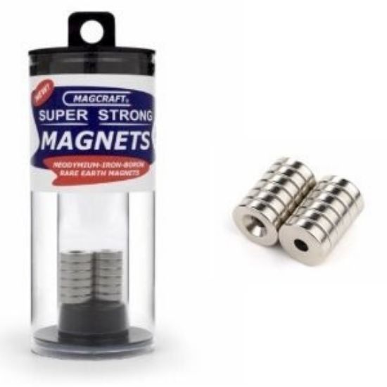 Picture of 1/2"x1/7"x1/8" Rare Earth Ring Magnets (12)