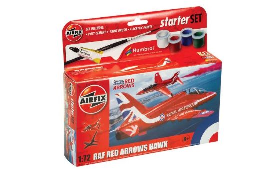 Picture of 1/72 Red Arrows Hawk Aircraft Small Starter Set w/paint & glue (New Tool)