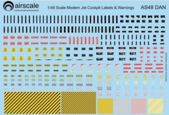 Picture of 1/48 Modern Jet Cockpit Dataplate & Warning Labels (Decal)