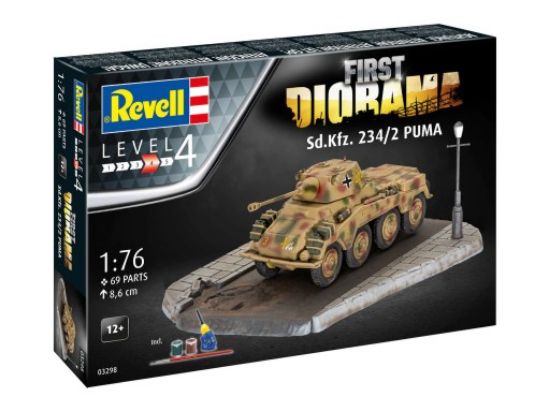 Picture of 1/76 SdKfz 234/2 Puma Armored Vehicle Diorama Set w/paint & glue