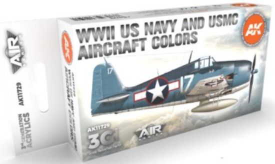 Picture of Air Series: WWII US Navy & USMC Aircraft Acrylic Paint Set (6 Colors) 17ml Bottles