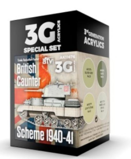 Picture of AFV Series: British Caunter Scheme 1940-1941 Acrylic Paint Set (4 Colors) 17ml Bottles