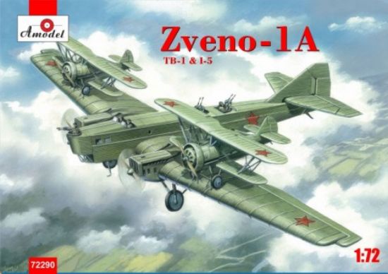 Picture of 1/72 Soviet Zveno 1A TB1 Mothership Aircraft w/2 I5 Soviet Fighters