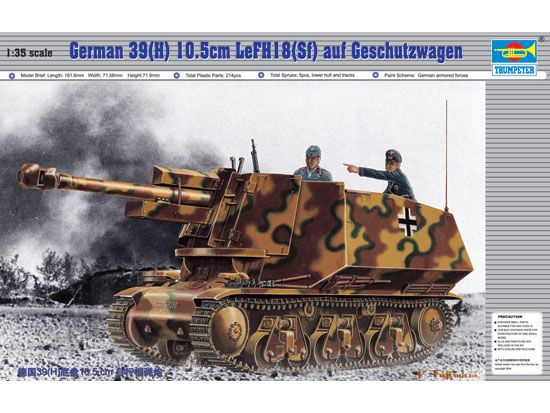Picture of German 39(H) W/10.5cm Gun, 1/35 by Trumpeter, Model Vehicle