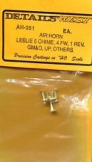 Picture of HO Air Horn Leslie 5-Chime, 4-Forward, 1-Reverse for GM&O, UP, etc. (Brass)