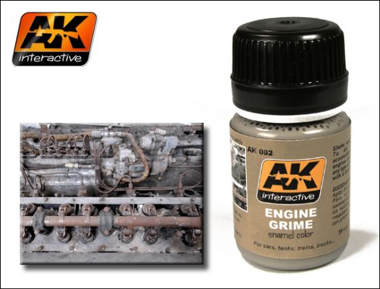 Picture of AK Interactive Engine Grime Enamel Paint 35ml Bottle -- Hobby and