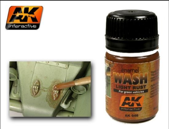 Picture of AK Interactive Light Rust Wash Enamel Paint 35ml Bottle -- Hobby and