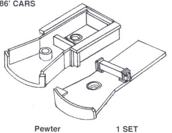 Picture of HO Freight Car 60'/86' Coupler Pocket Long Cushion Type
