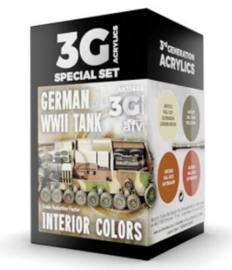 Picture of AFV Series: WWII German Tank Interior Acrylic Paint Set (4 Colors) 17ml Bottles