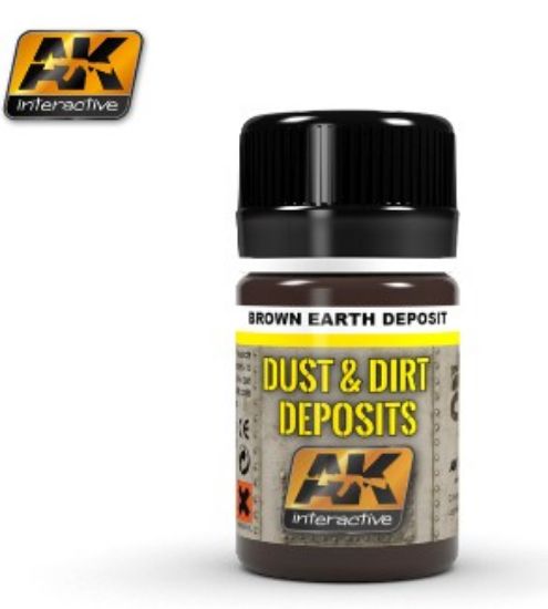 Picture of AK Interactive Brown Earth Deposit Enamel Paint 35ml Bottle -- Hobby