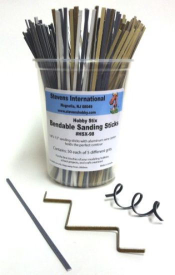Picture of Hobby Stix Bendable Sanding Sticks Counter Canister (50ea of 5 diff grits)
