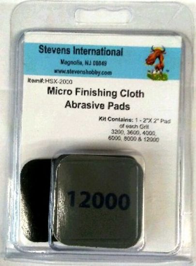 Picture of 2"x2" Micro Finishing Cloth Abrasive Pads (6 diff grits/Blister Cd)