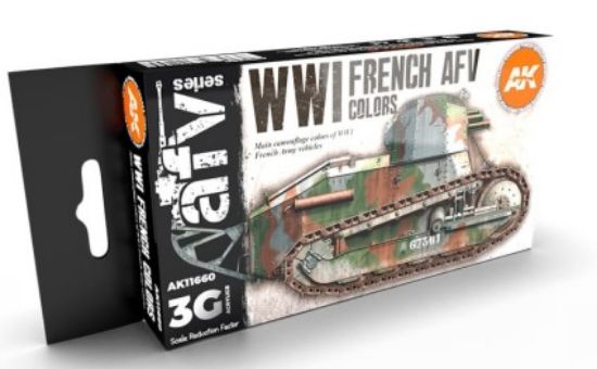 Picture of AFV Series: WWI French Army AFV Camouflage Acrylic Paint Set (6 Colors) 17ml Bottles