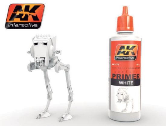 Picture of AK Interactive White Acrylic Primer 60ml Bottle -- Hobby and Model 177