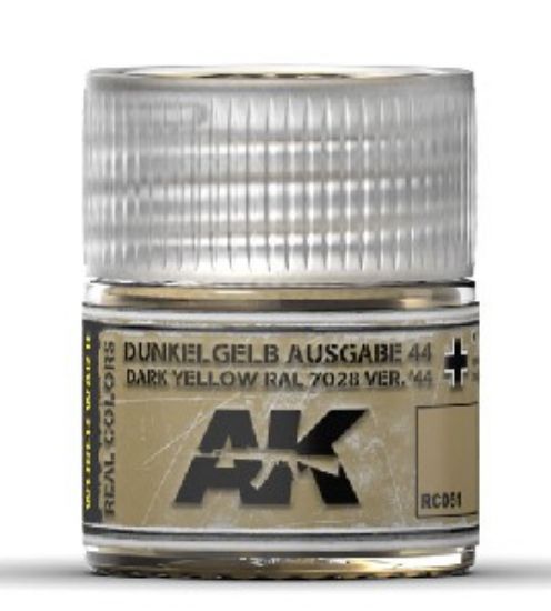 Picture of Real Colors: 44 Dark Yellow RAL7028 Acrylic Lacquer Paint 10ml Bottle