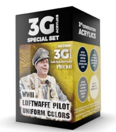 Picture of Figure Series: WWII Luftwaffe Pilot Uniforms Acrylic Paint Set (4 Colors) 17ml Bottles