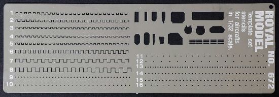 Picture of Scribing Template Stencils Set for 1/32 Planes (Photo-Etch)