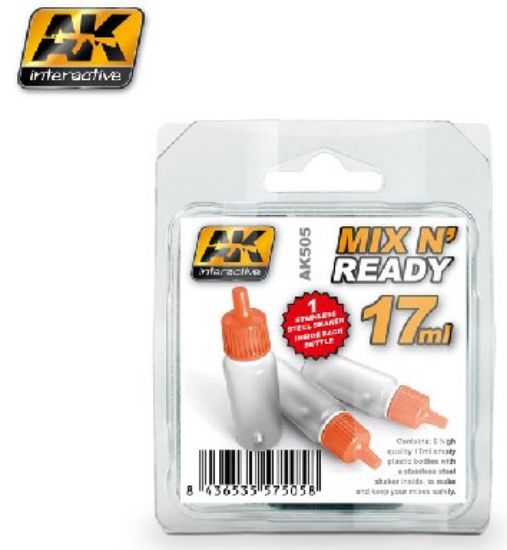 Picture of Mix N' Ready 17ml Empty Bottles w/Stainless Steel Shaker Ball (6/Pk)