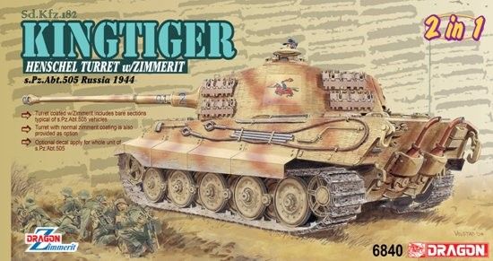 Picture of 1/35 SdKfz 182 King Tiger sPzAbt505 Henschel Turret Tank w/Zimmerit Russia 1944 (2 in 1)