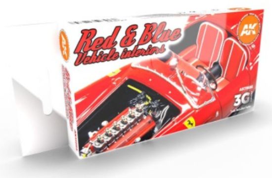 Picture of Cars & Civil Vehicles Series: Red & Blue Interiors Acrylic Paint Set (6 Colors) 17ml Bottles