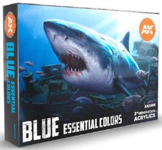 Picture of Blue Essential Acrylic Paint Set (6 Colors) 17ml Bottles