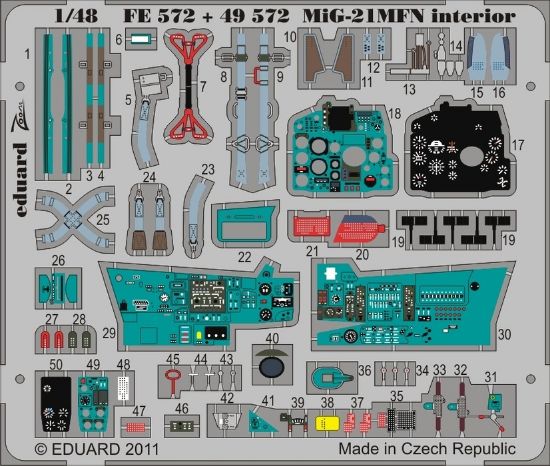 Picture of Eduard Accessories - Mikoyan MiG-21MFN Interior (self adhesive) (designed to