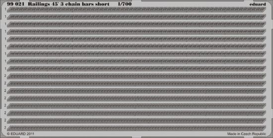 Picture of Eduard Photoetch 1:350 - Railings 45' 3 Chain Bars Short - EDP99021