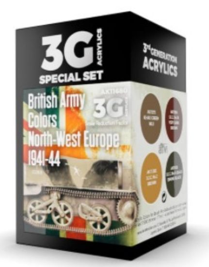 Picture of AFV Series: British Army Europe 1941-44 Acrylic Paint Set (4 Colors) 17ml Bottles
