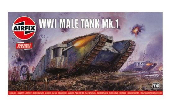 Picture of Airfix A01315 WWI Male Tank 1:76 Scale Series 1 Plastic Model Kit