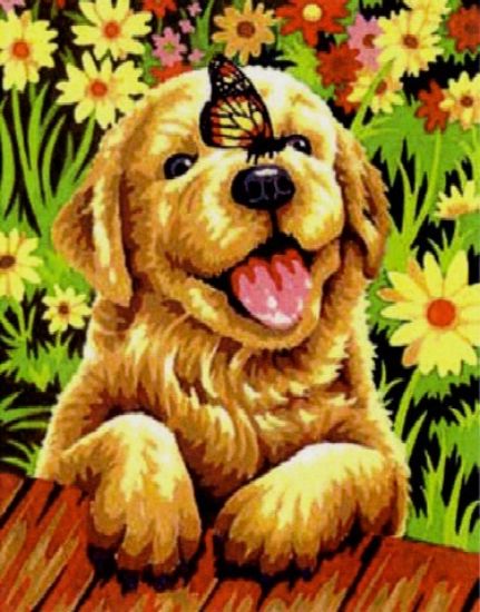 Picture of Paint Works Paint By Number Kit 9"X12" Puppy Gardener