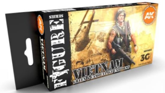 Picture of Figures Series: Vietnam Green & Camouflage Acrylic Paint Set (6 Colors) 17ml Bottles